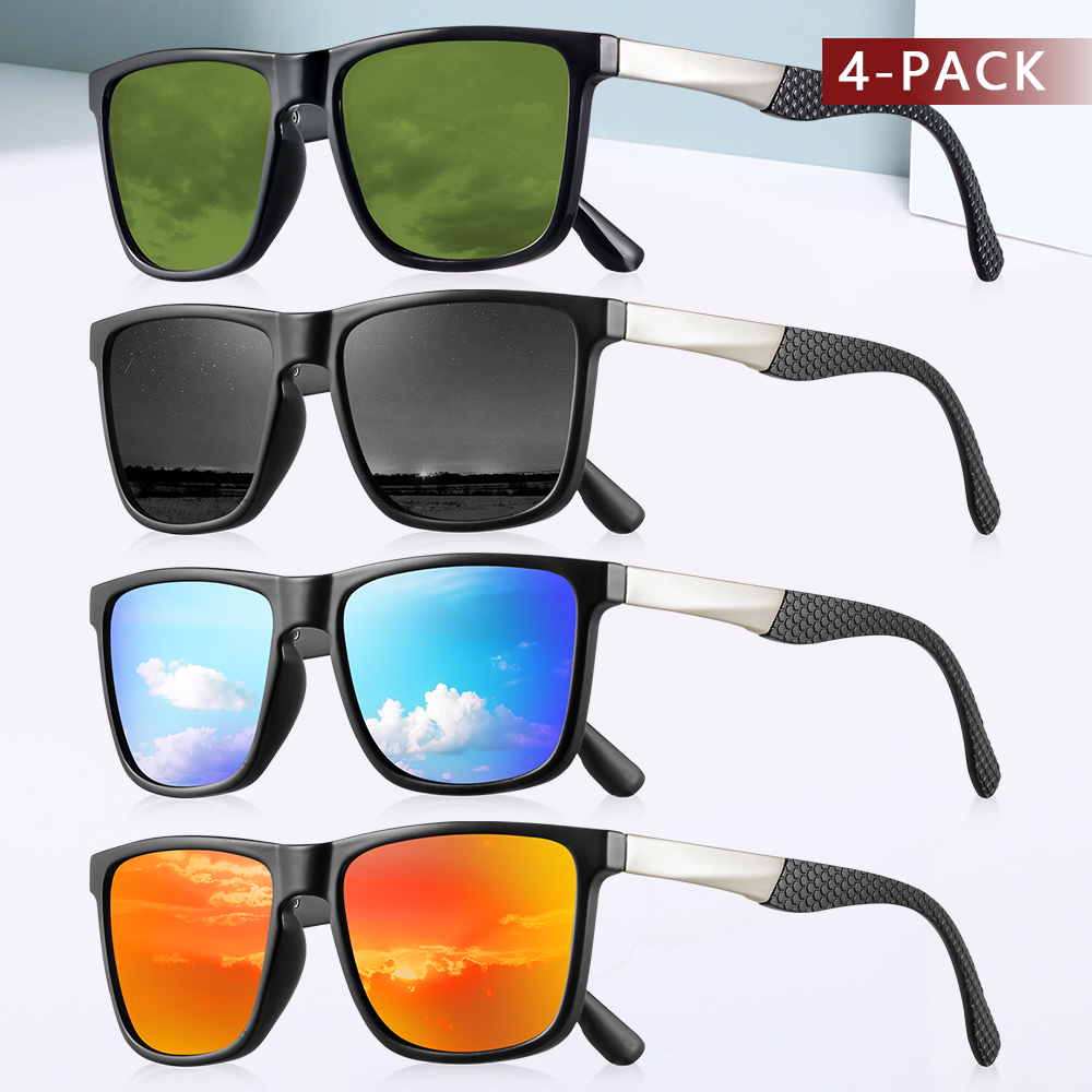 Fishing Sunglasses Polarized - CRIXALIS 4Pcs Polarized Sunglasses For Men