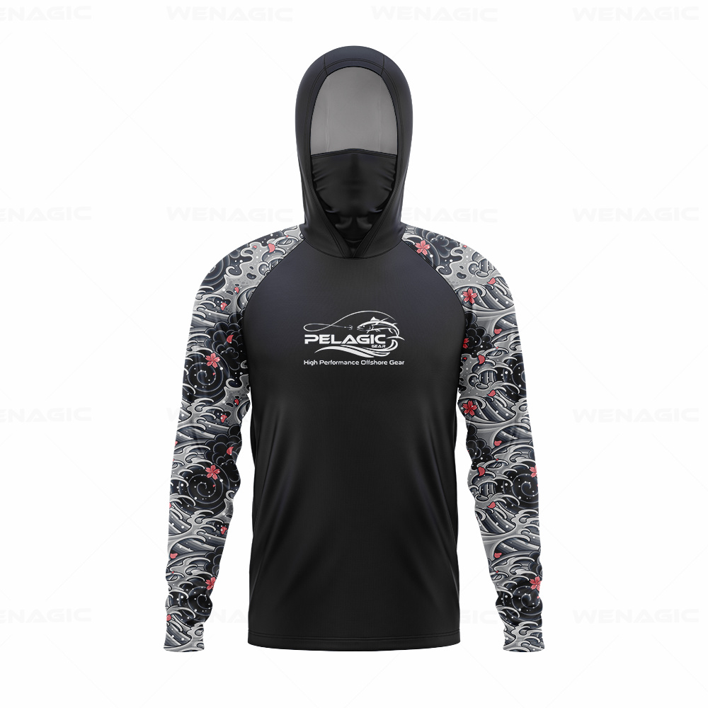 pelagic gear Men Hood Fishing  - Fishing Shirt Uv Protection recension och pris