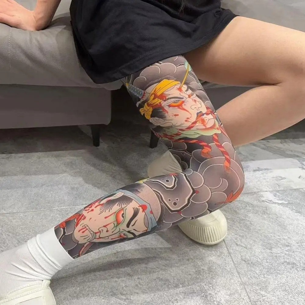 Full Leg Fake Tattoo Socks Pri - Fishing Socks recension och pris