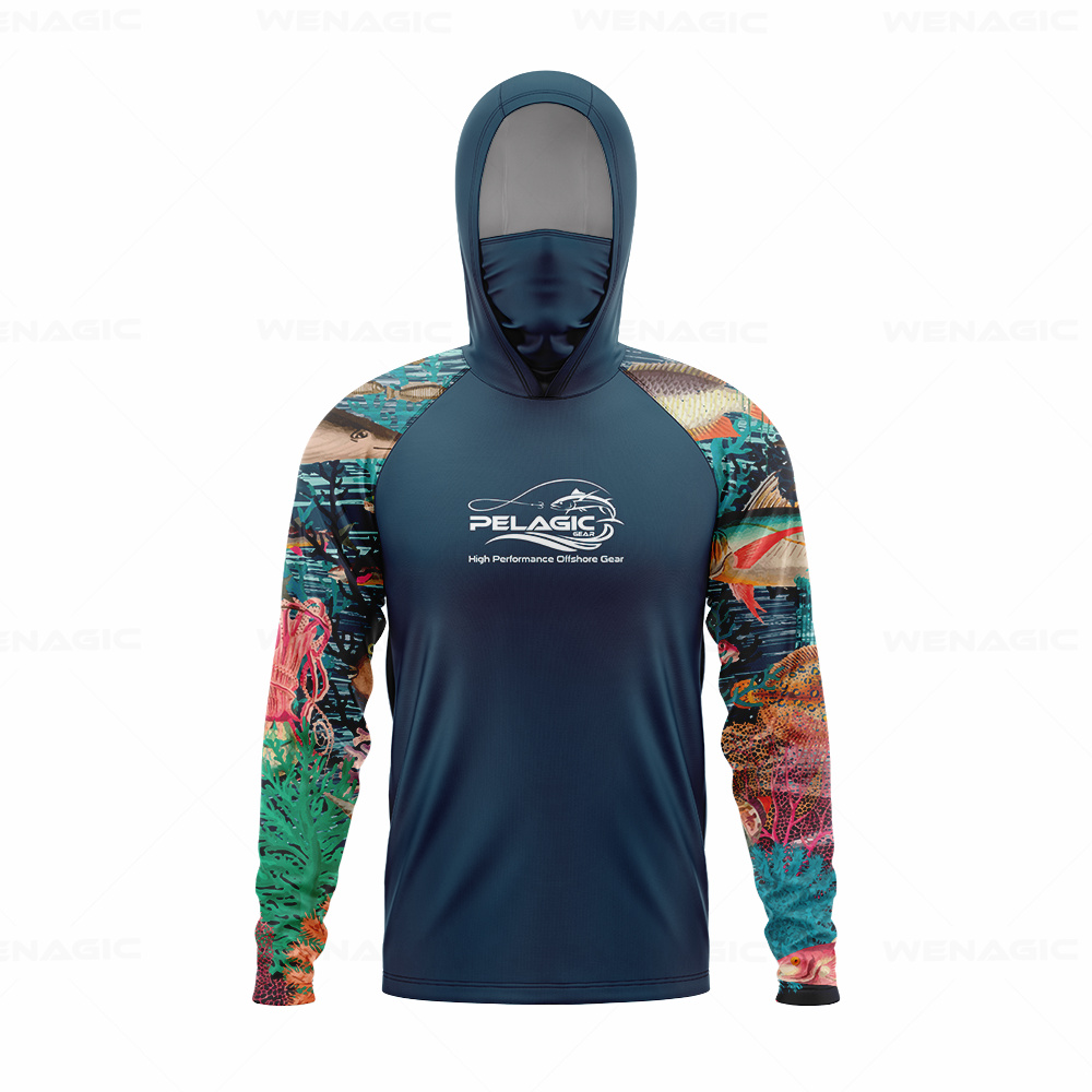 pelagic gear Men Hood Fishing  - Fishing Shirt Uv Protection recension och pris