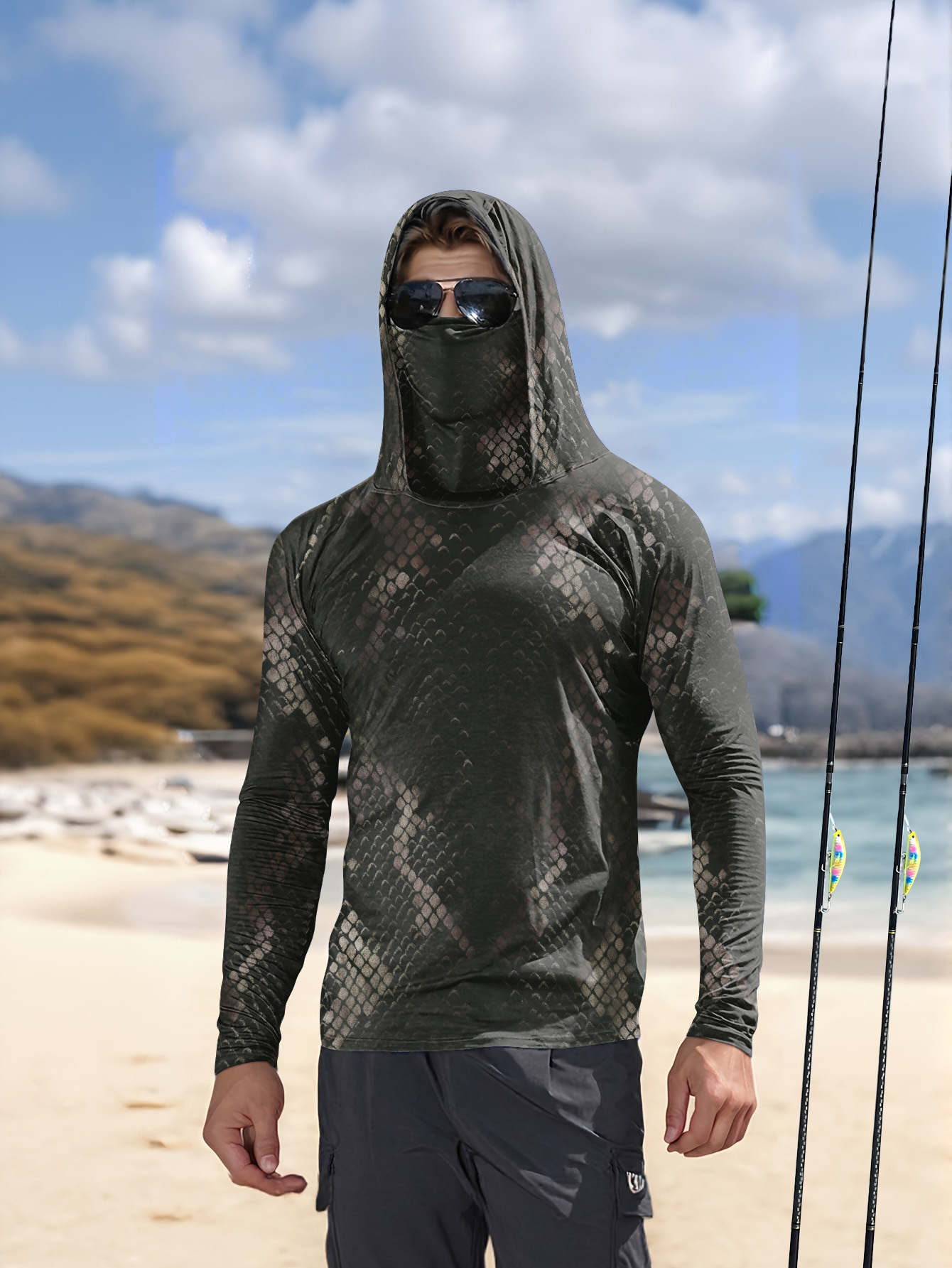 Men's Fishing Hooded Long-Slee - Fishing Shirt Uv Protection recension och pris