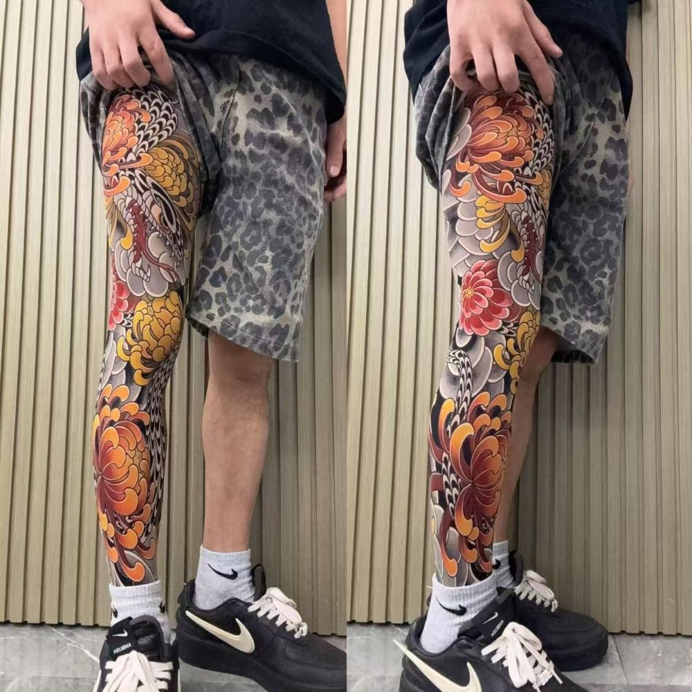 Full Leg Fake Tattoo Socks Pri - Fishing Socks recension och pris